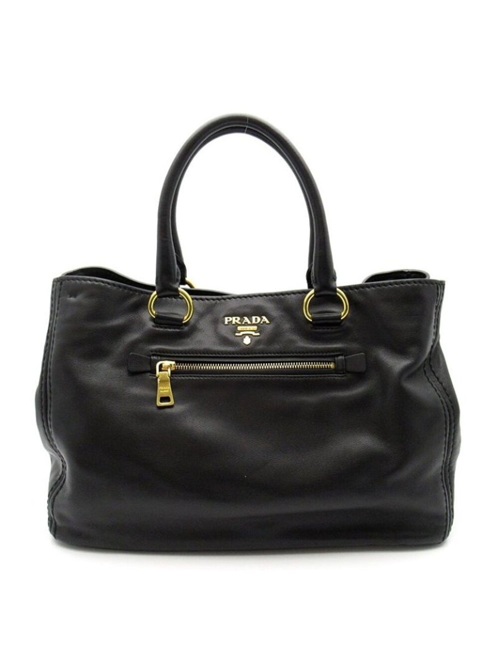 Prada 2-Way Tote Leather Black